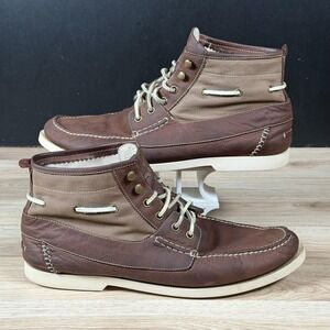 Cole Haan Chukka Boots Mens Size 13 Brown White Yacht Club Leather Preppy C10060
